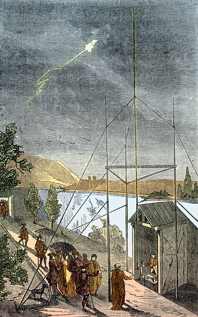 Leclerc and Dalibard's lightning experiment, 1752