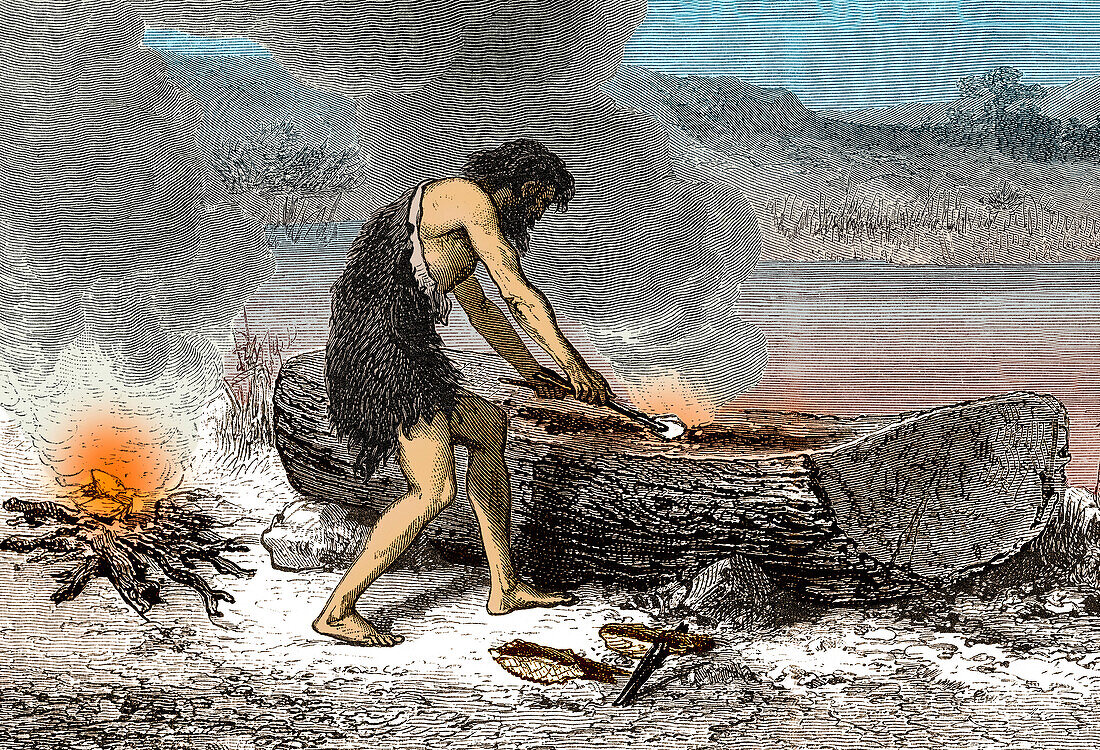 Prehistoric man, Stone Age dugout