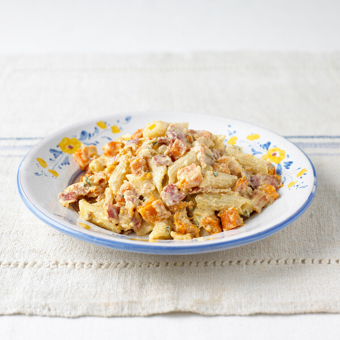 Bacon and butternut squash penne