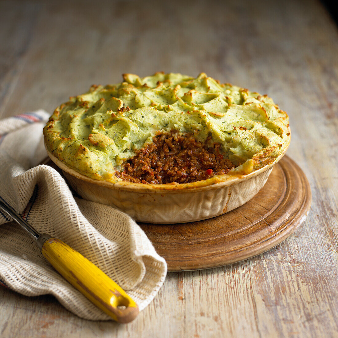 French beef and herbed potato pie