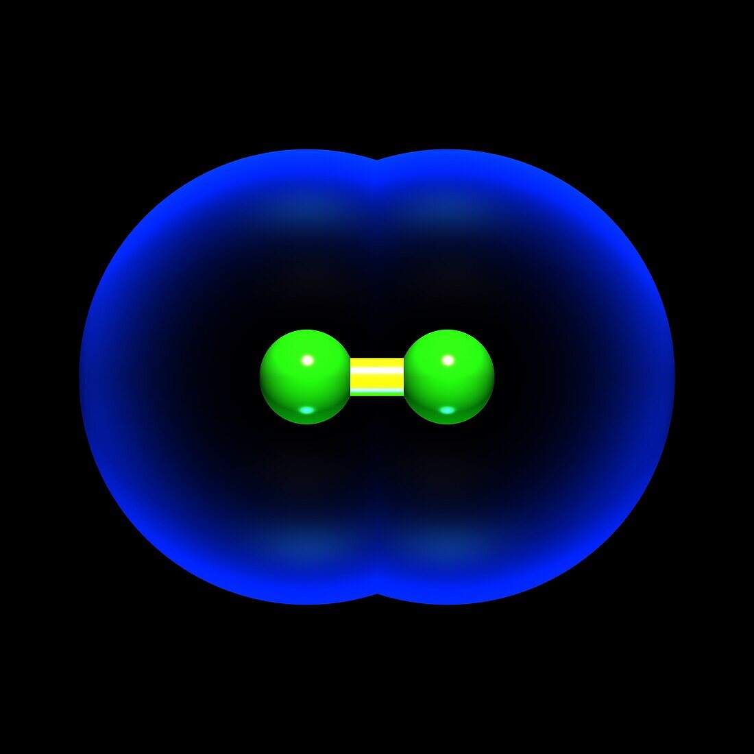 Hydrogen molecule, illustration