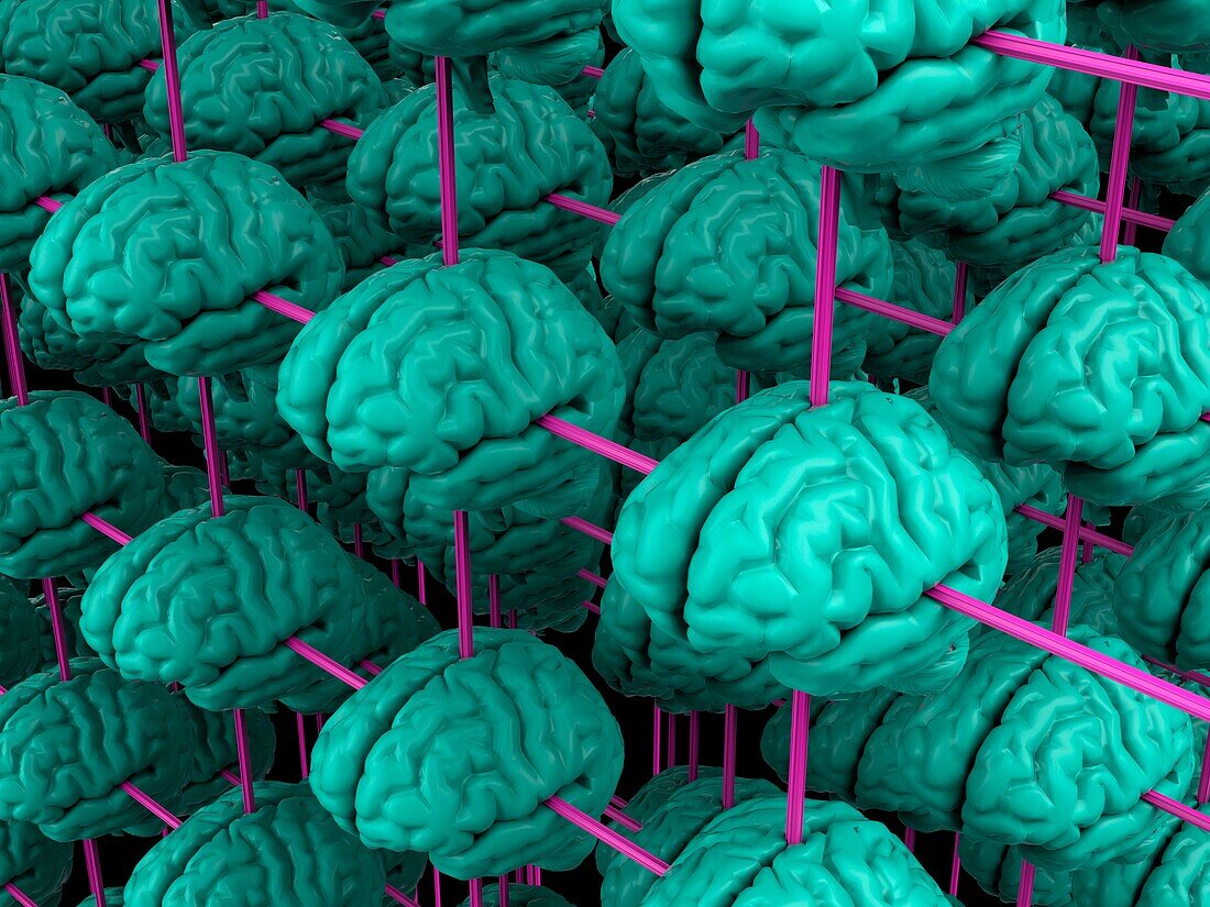 Brain grid, conceptual Illustration