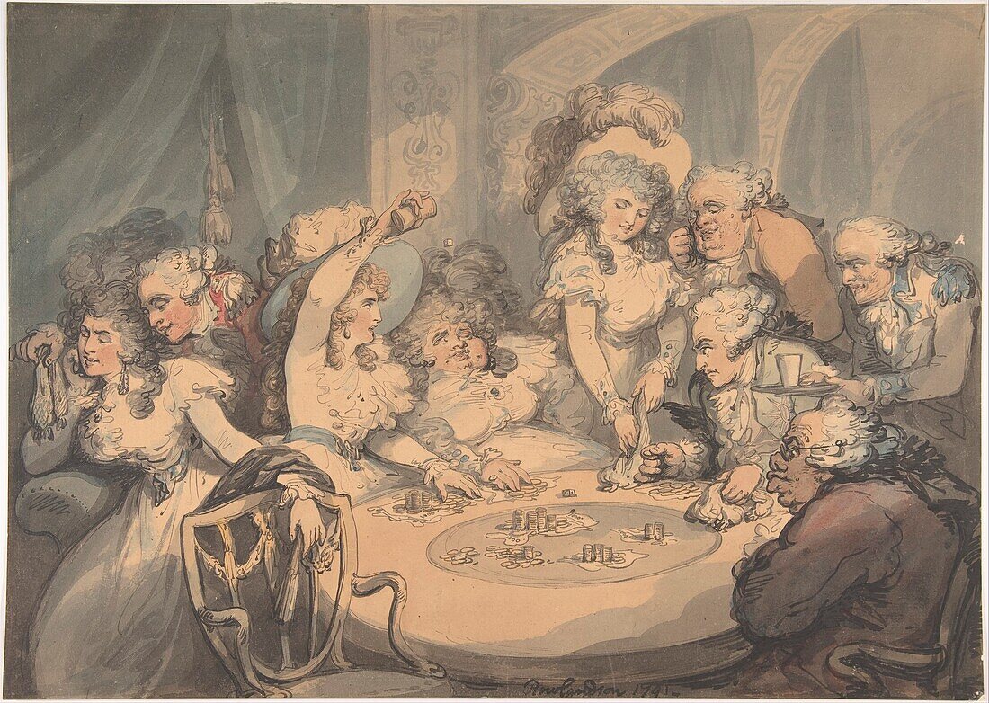 A Gaming table at Devonshire House, 18th century artwork