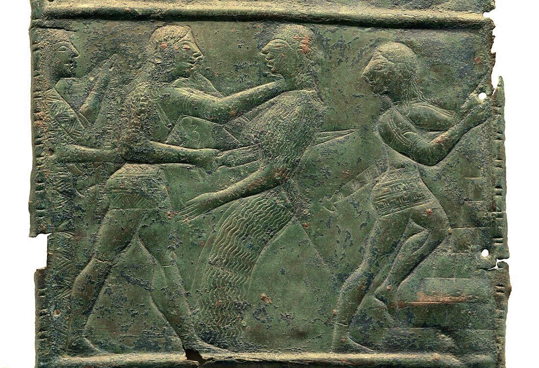 Orestes kills Clytemnestra, bronze plaque