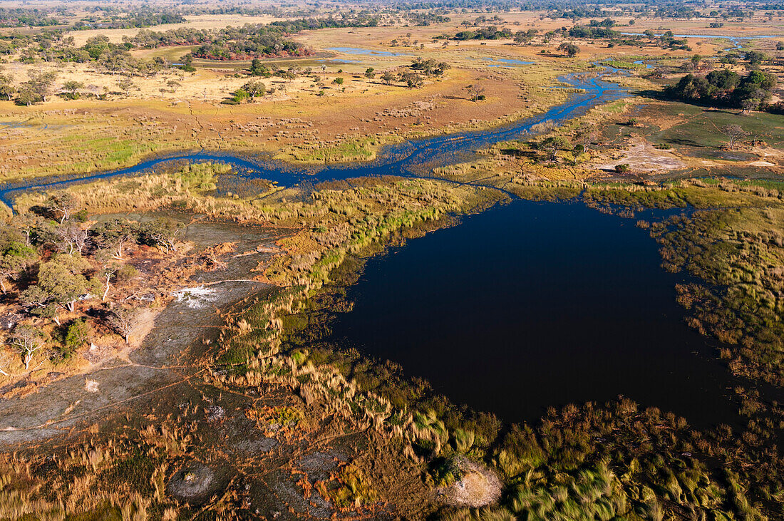 Okavango Delta, Botswana, aerial photograph