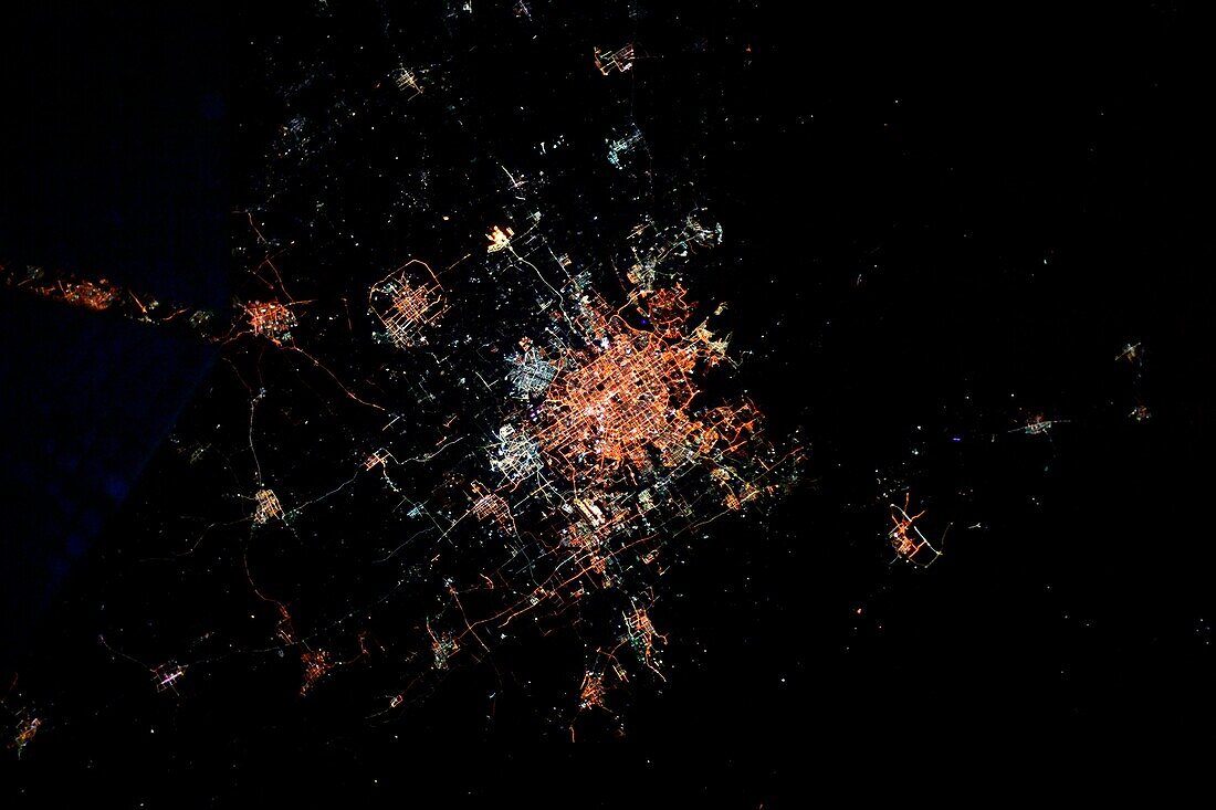 Beijing and Tianjin, China at night