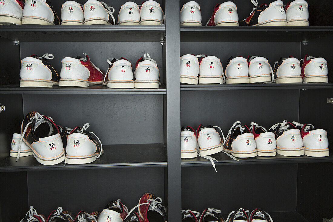 Bowling shoes on the shelf