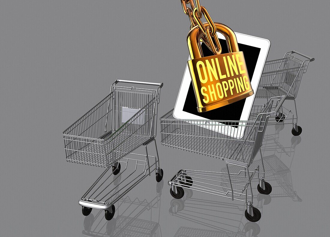 Online shopping, conceptual illustration