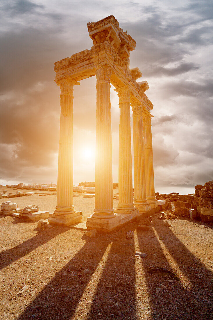 Architectural columns of ancient Greece