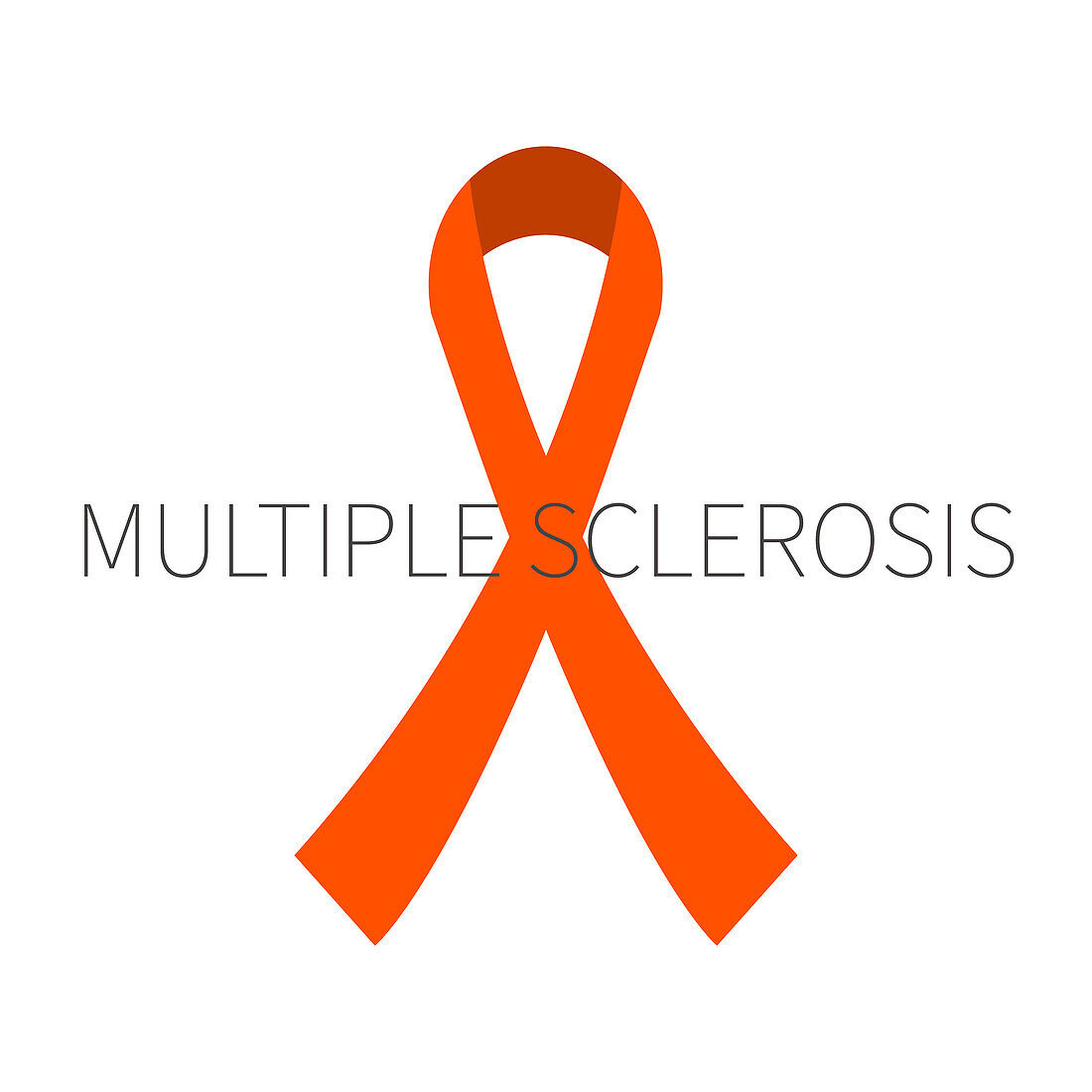 Multiple sclerosis ribbon, conceptual illustration