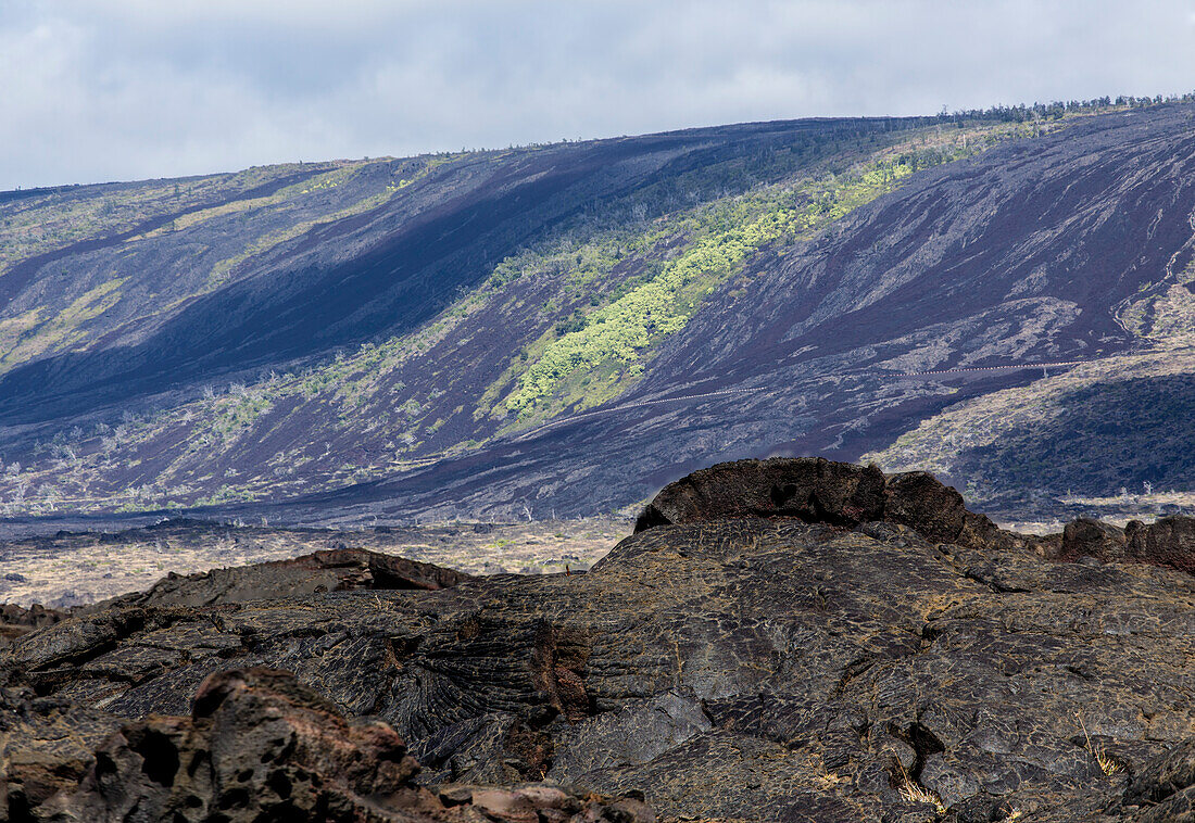 Volcanic landscape at the hills of Kilauea, Hawaii