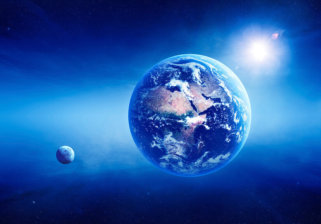 Earth and Moon, illustration