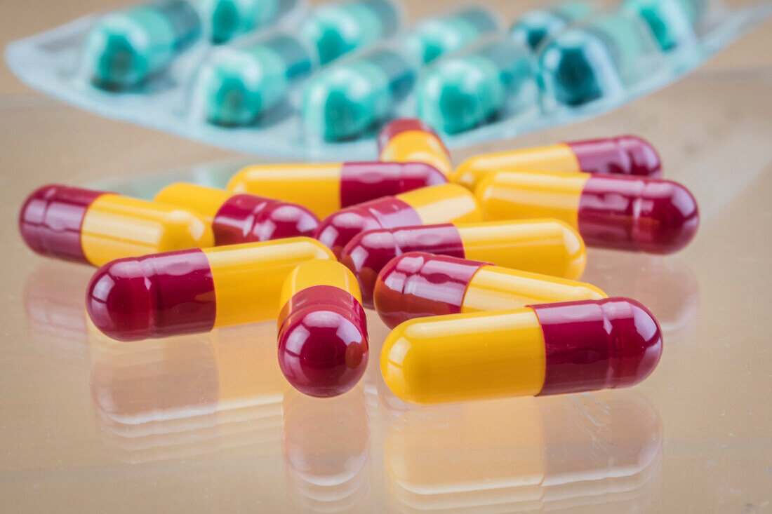 Assorted drug capsules