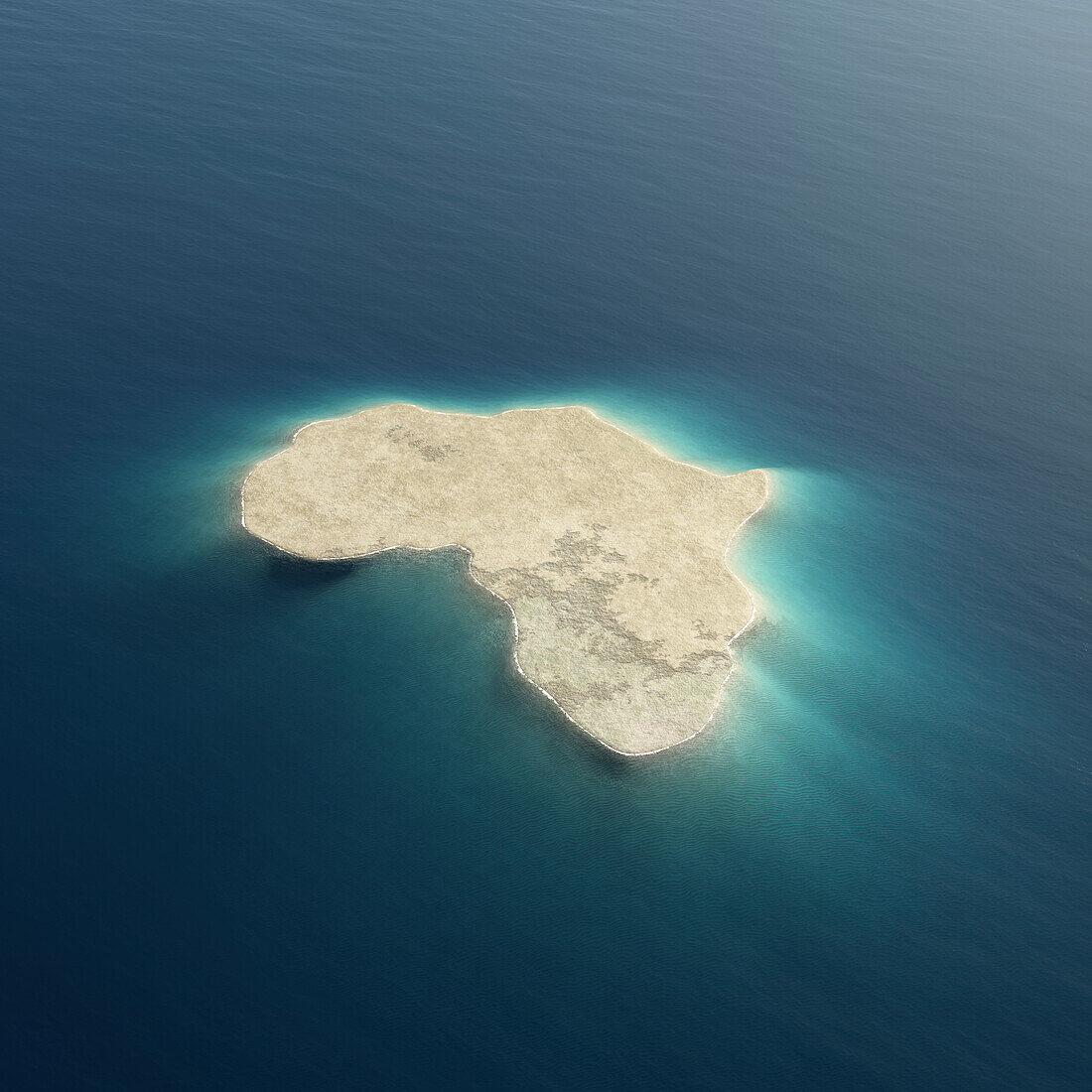 Africa as an island, conceptual illustration