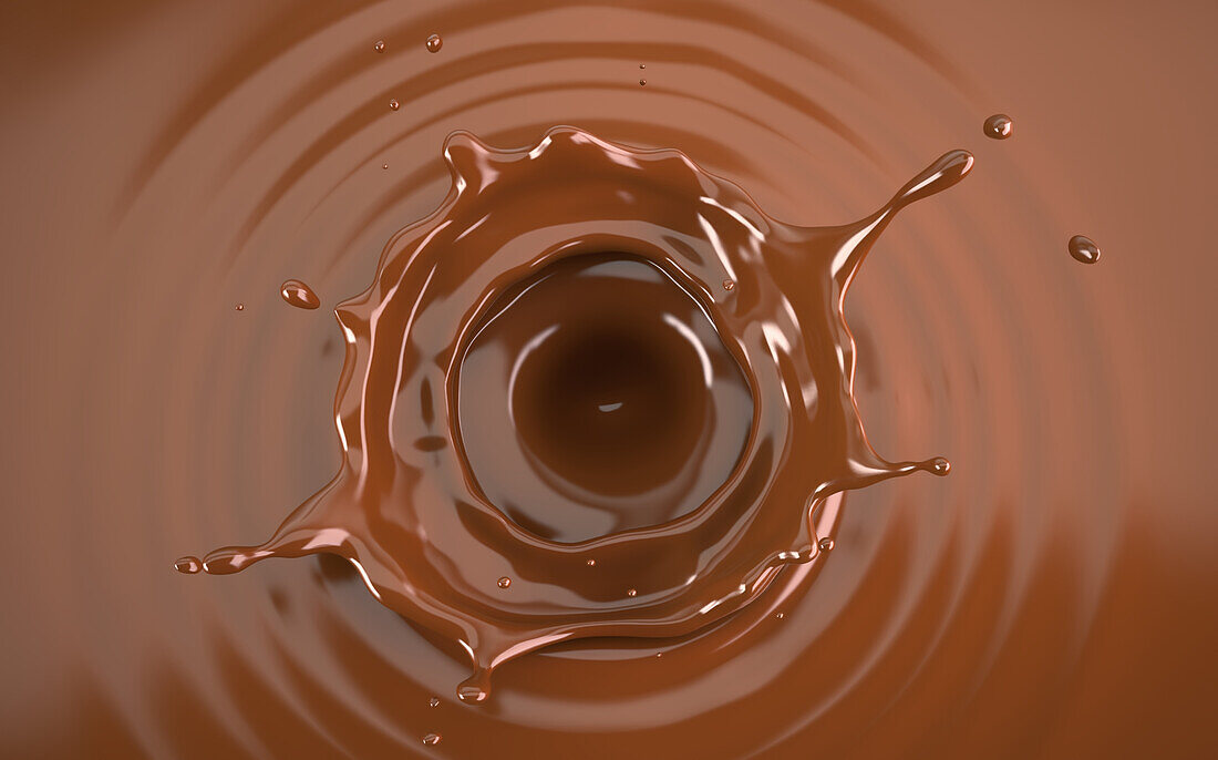 Liquid chocolate crown splash, illustration