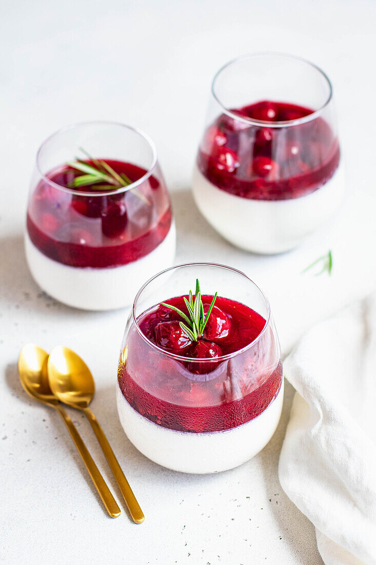 Cherry panna cotta