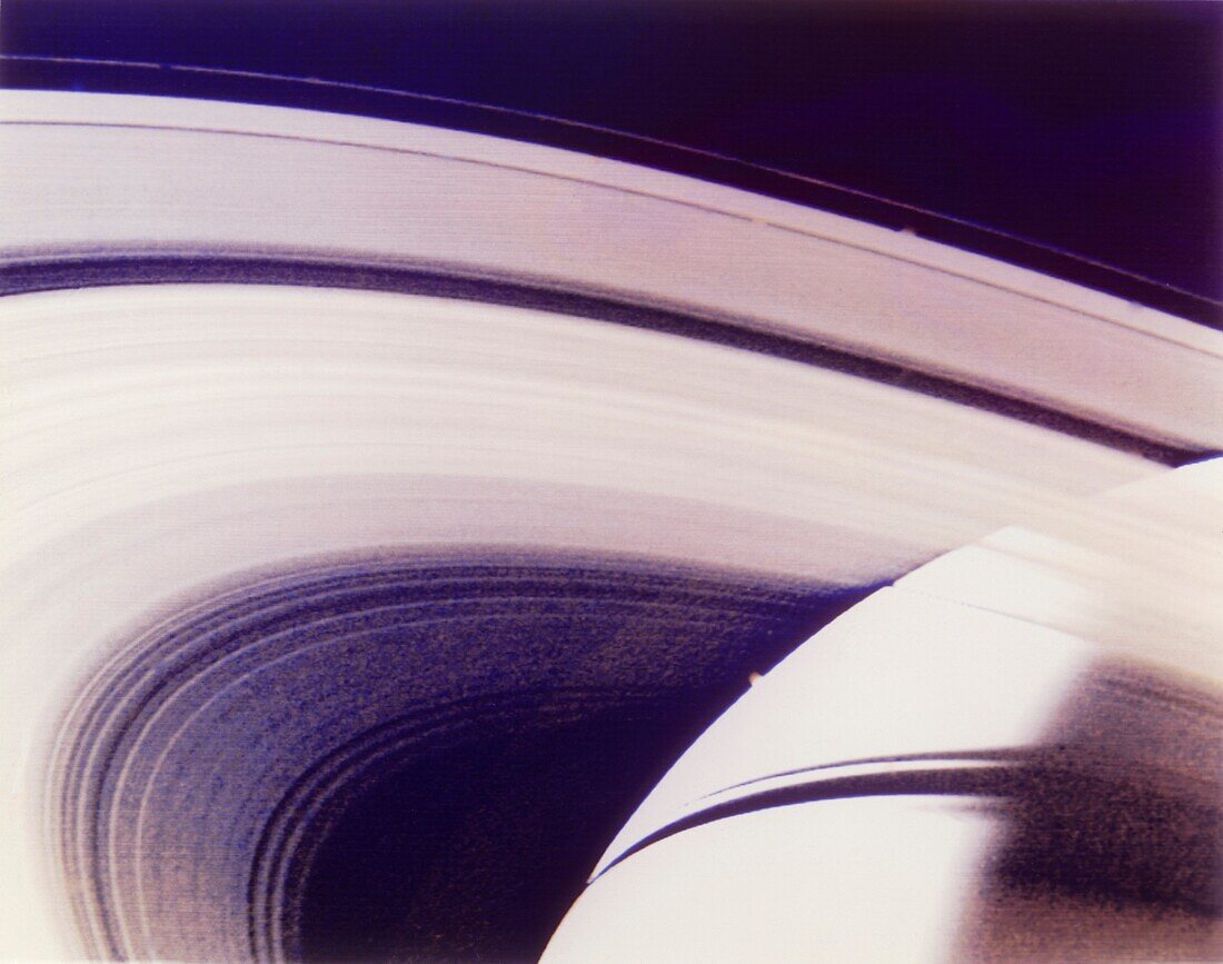 Voyager 1 view of Saturn and its rings