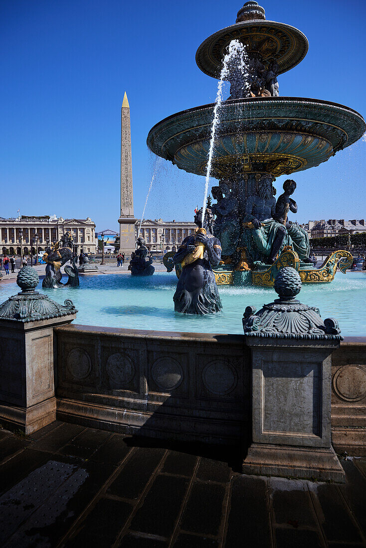 Fountain in the Place de la Concorde, Paris, France