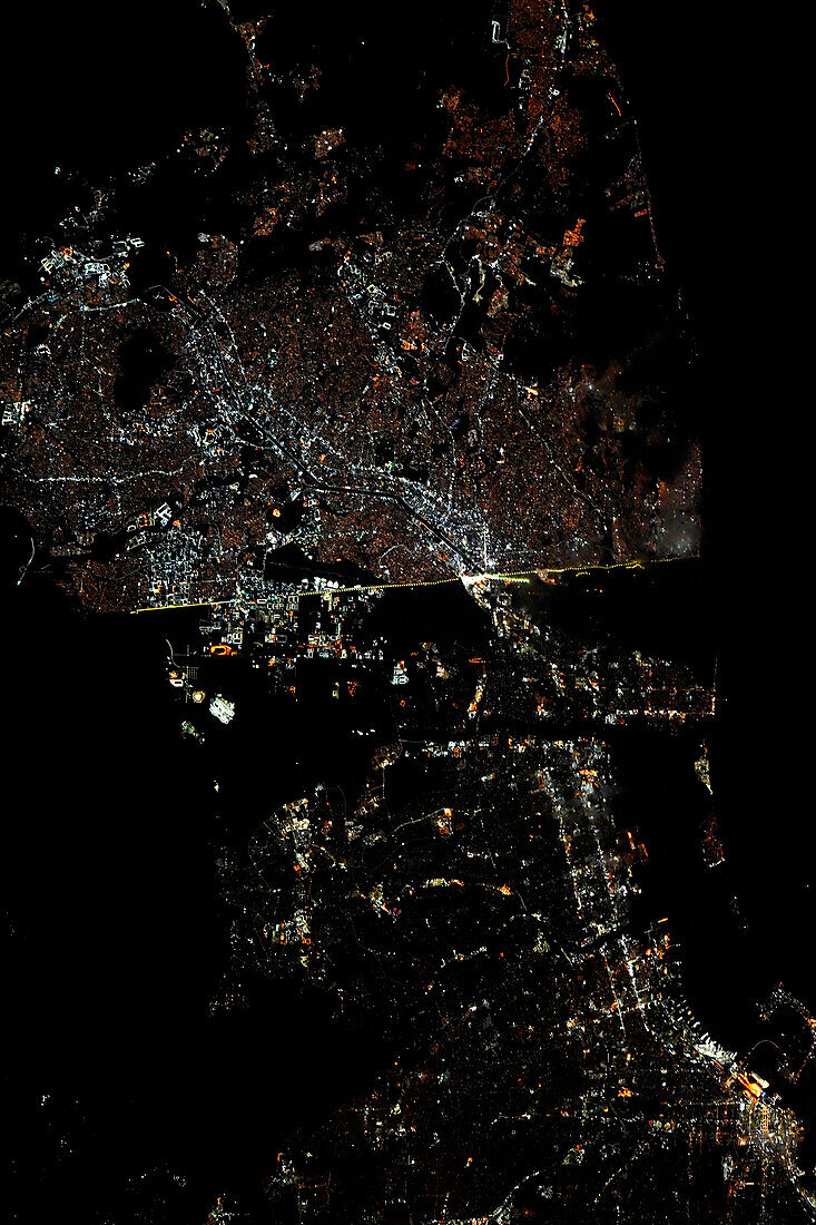 San Diego, USA and Tijuana, Mexico at night, satellite image