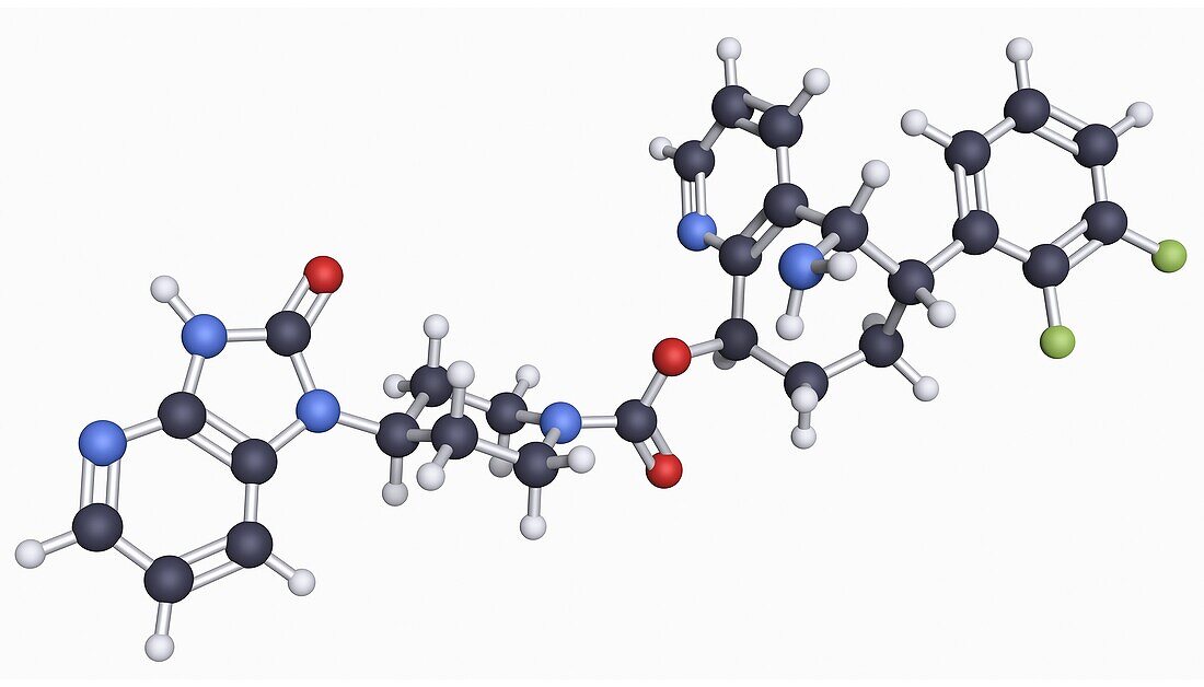 Rimegepant drug for migraine headaches, molecular model