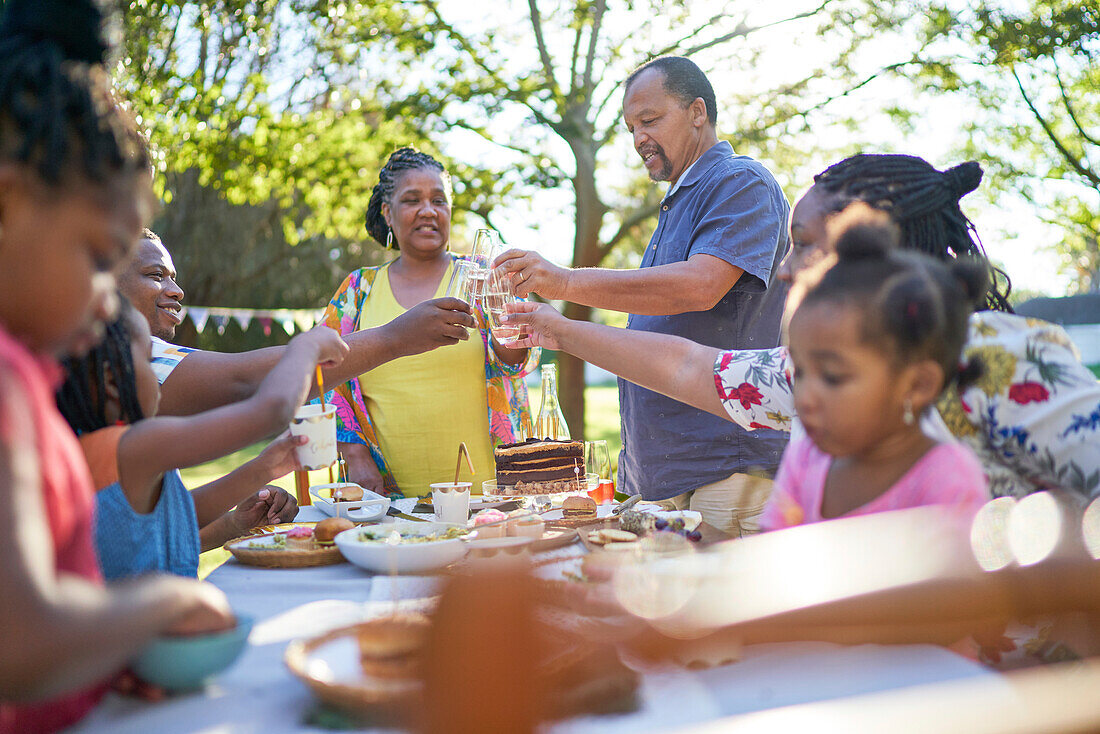 Multigenerational family celebrating birthday