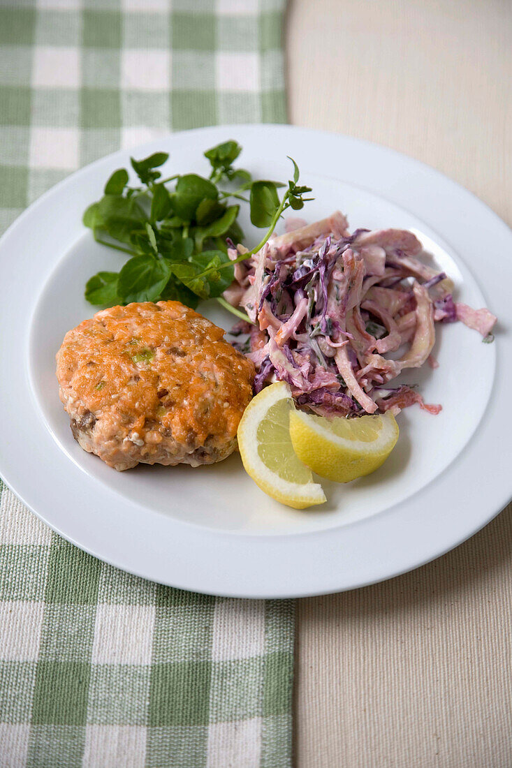 Wasabi salmon burger