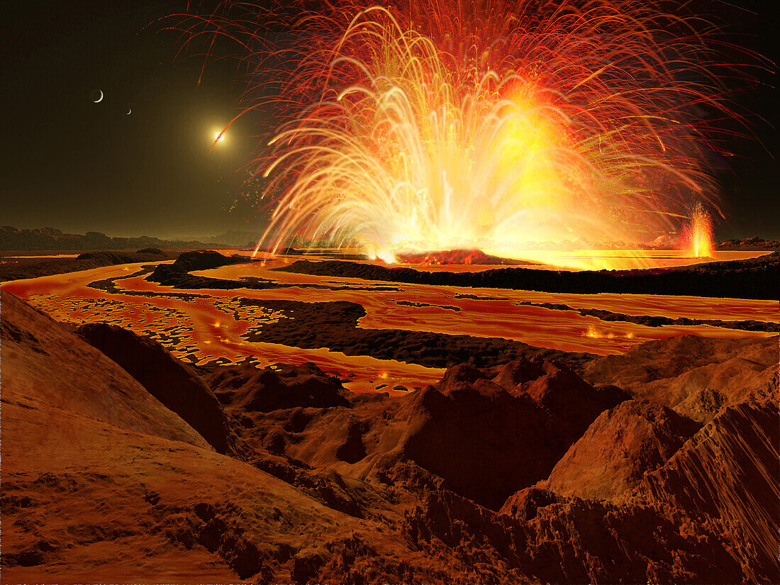 Volcano on Io, illustration
