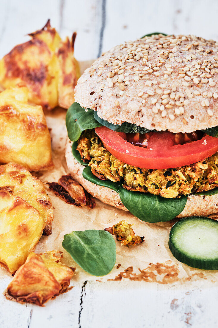 Vegan chickpea burger