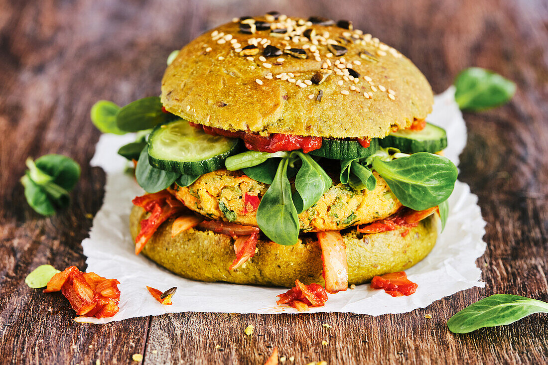 Veganer Protein-Burger