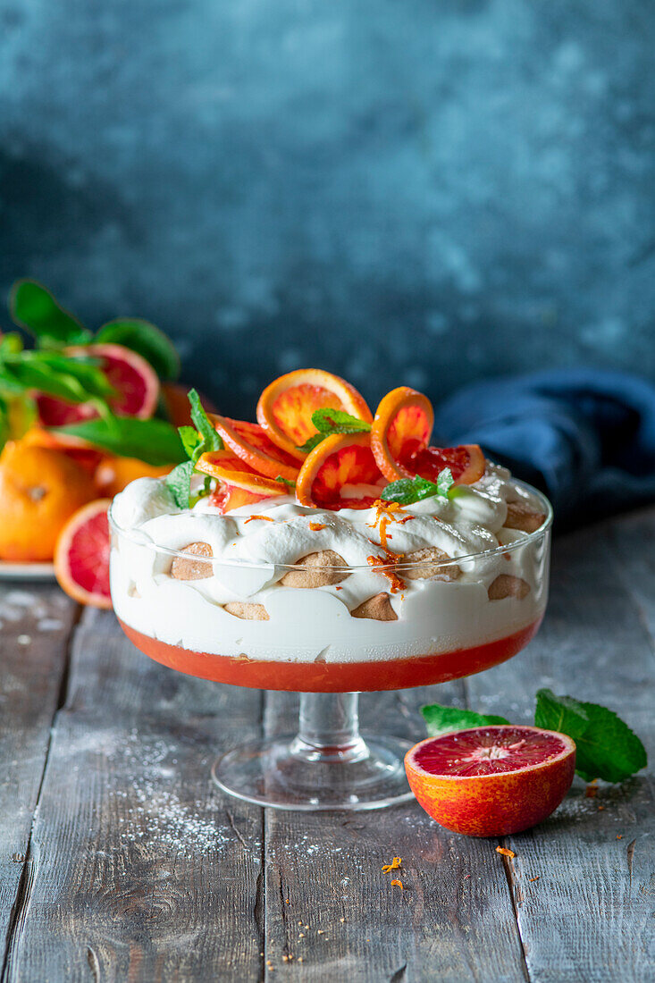 Blood orange tiramisu