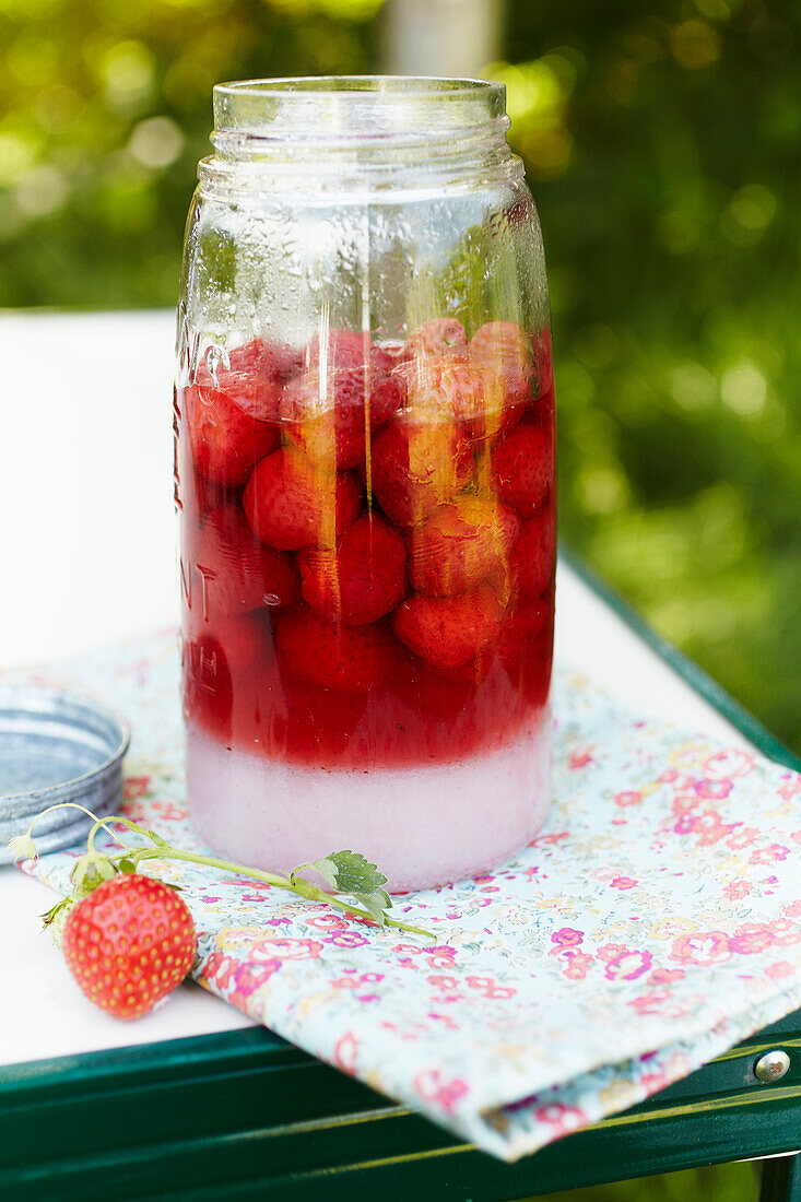Homemade strawberry vodka