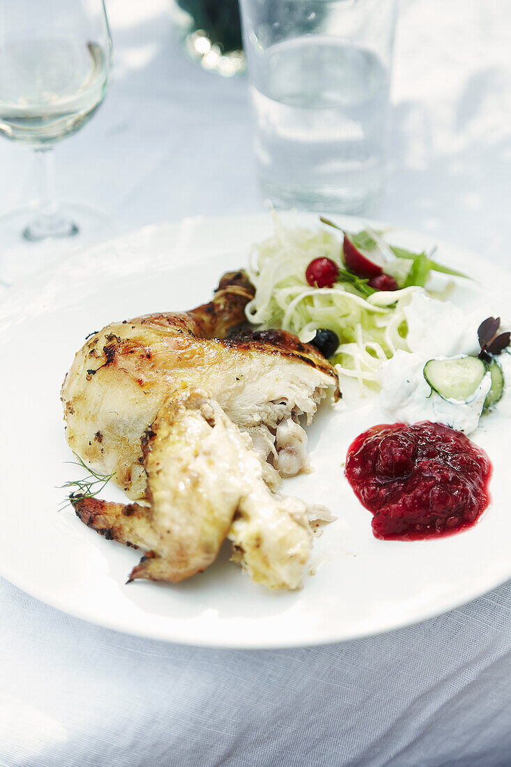 Brathähnchen mit Fenchelsalat