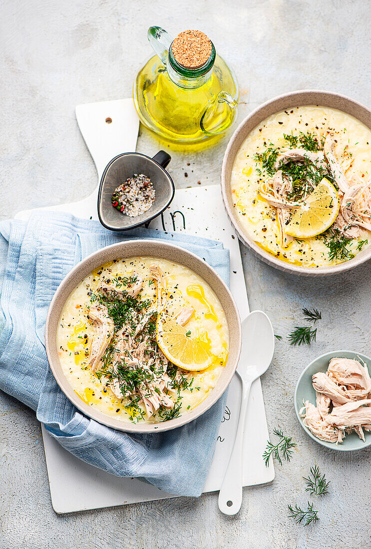 Avgolemono - Greek lemon chicken soup