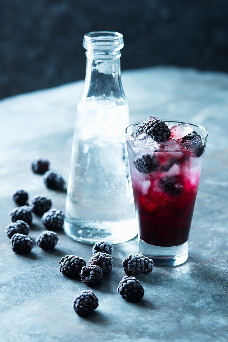 Blackberry drink on ice