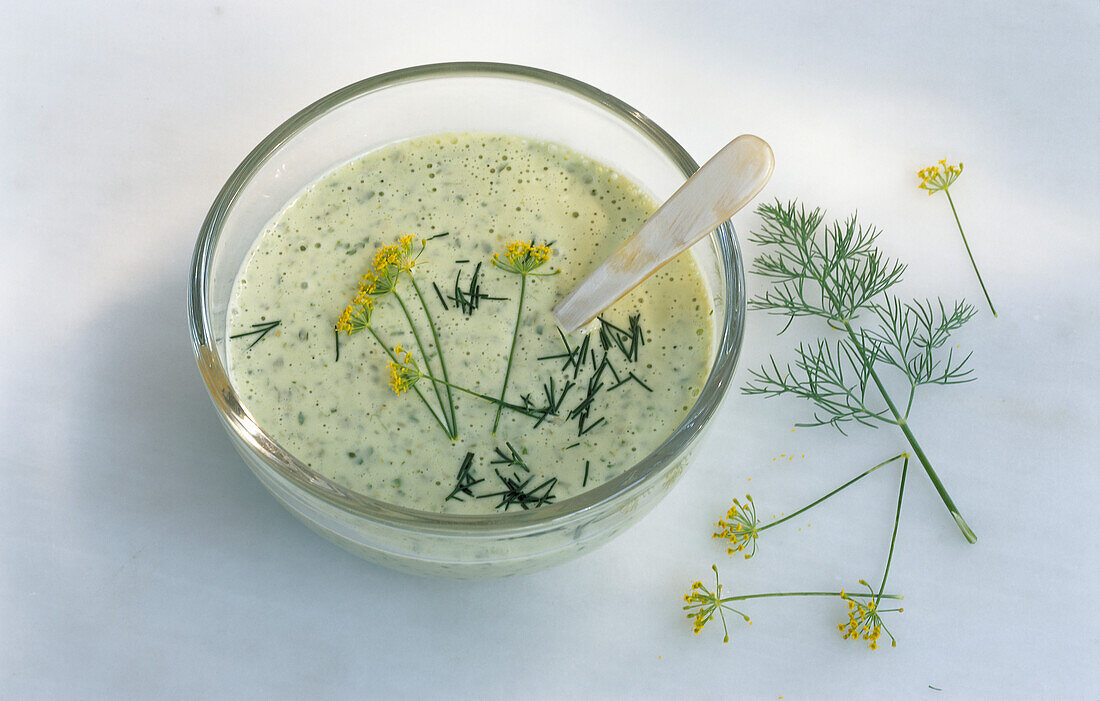 Bowl of dill-yoghurt mayonnaise