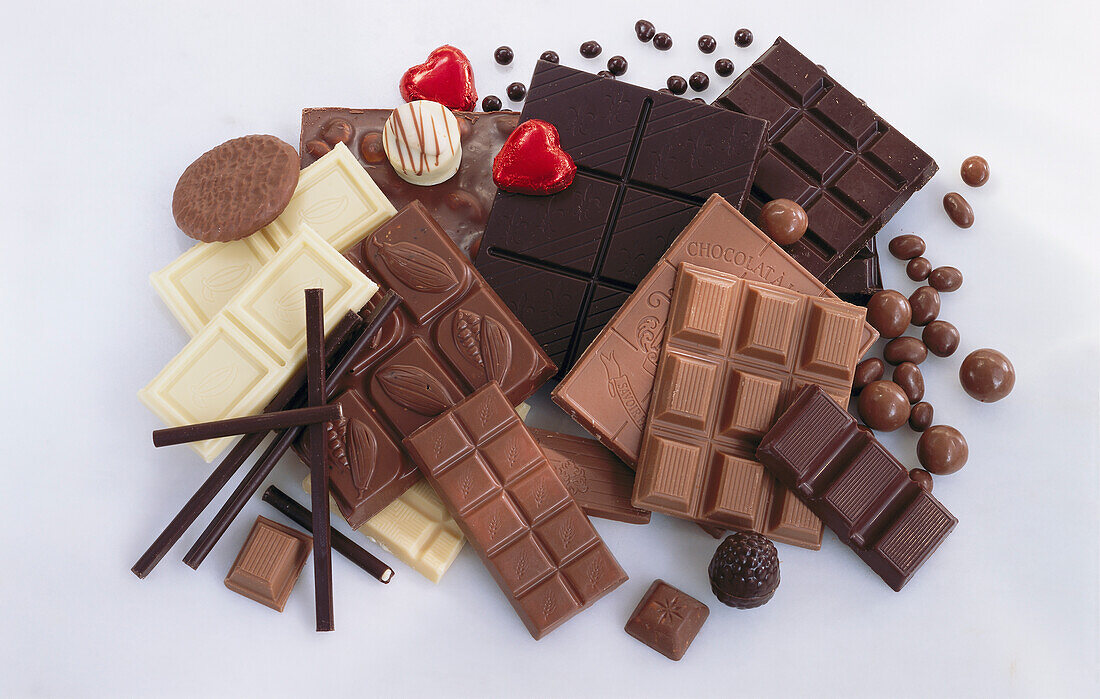 Verschiedene Sorten Schokolade