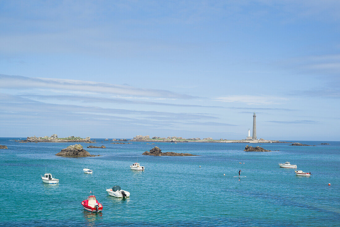 Leuchtturm, Phare de L'Ile vierge, Ile Vierge, Plouguerneau, Finistere, Bretagne, Frankreich