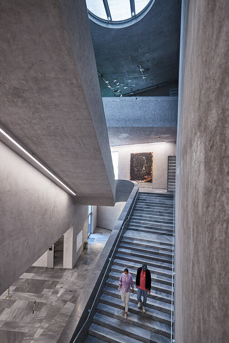 The staircase in the new building of the Kunstmuseum Basel, Switzerland
