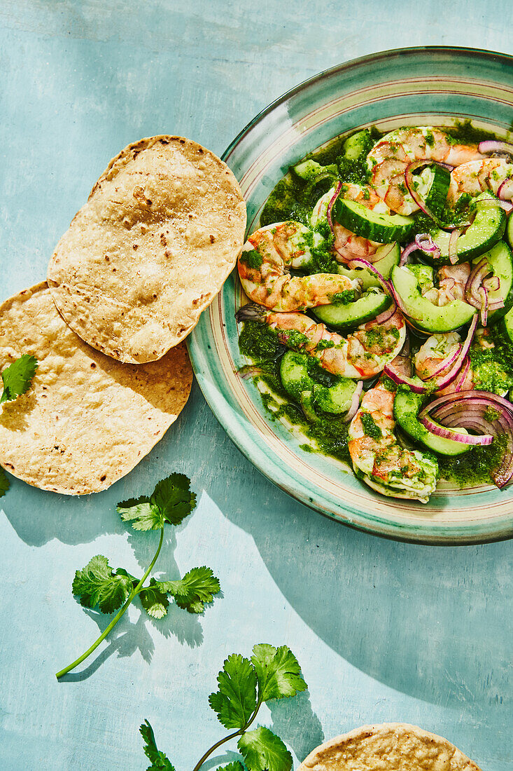 Aguachile – marinated prawns from Mexico