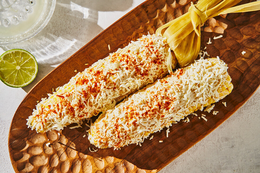 Elotes - Mexican corn on the cob with feta