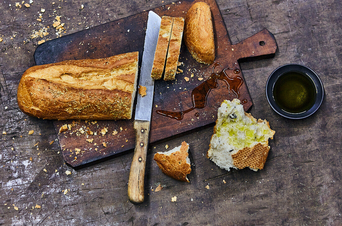 Ciabatta mit Olivenöl