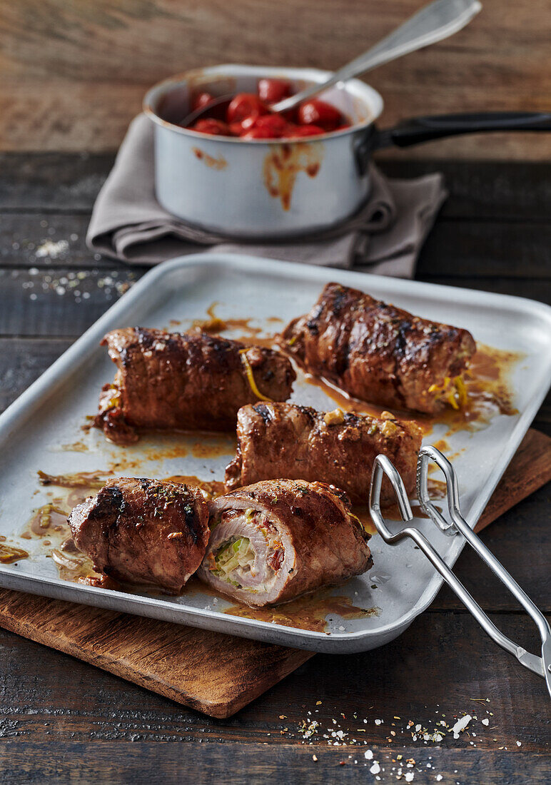 Grilled Italian veal roulades