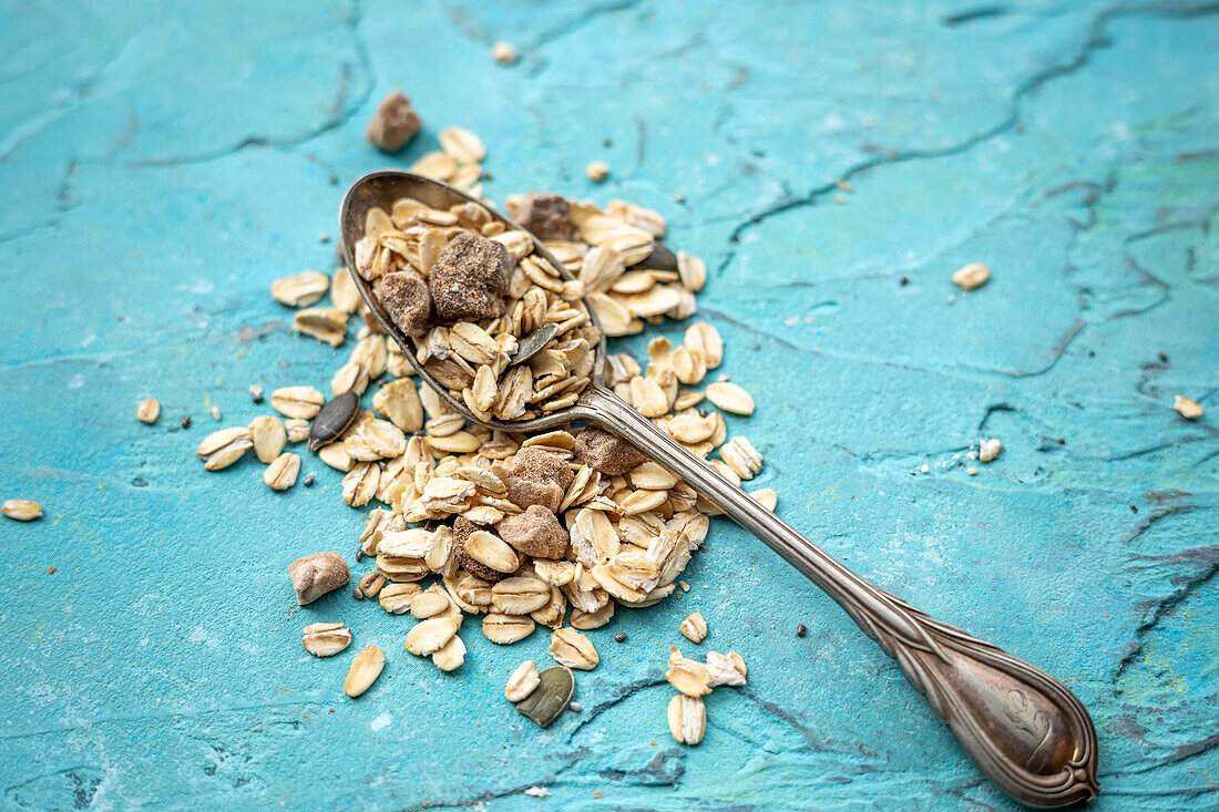 Muesli with spoon