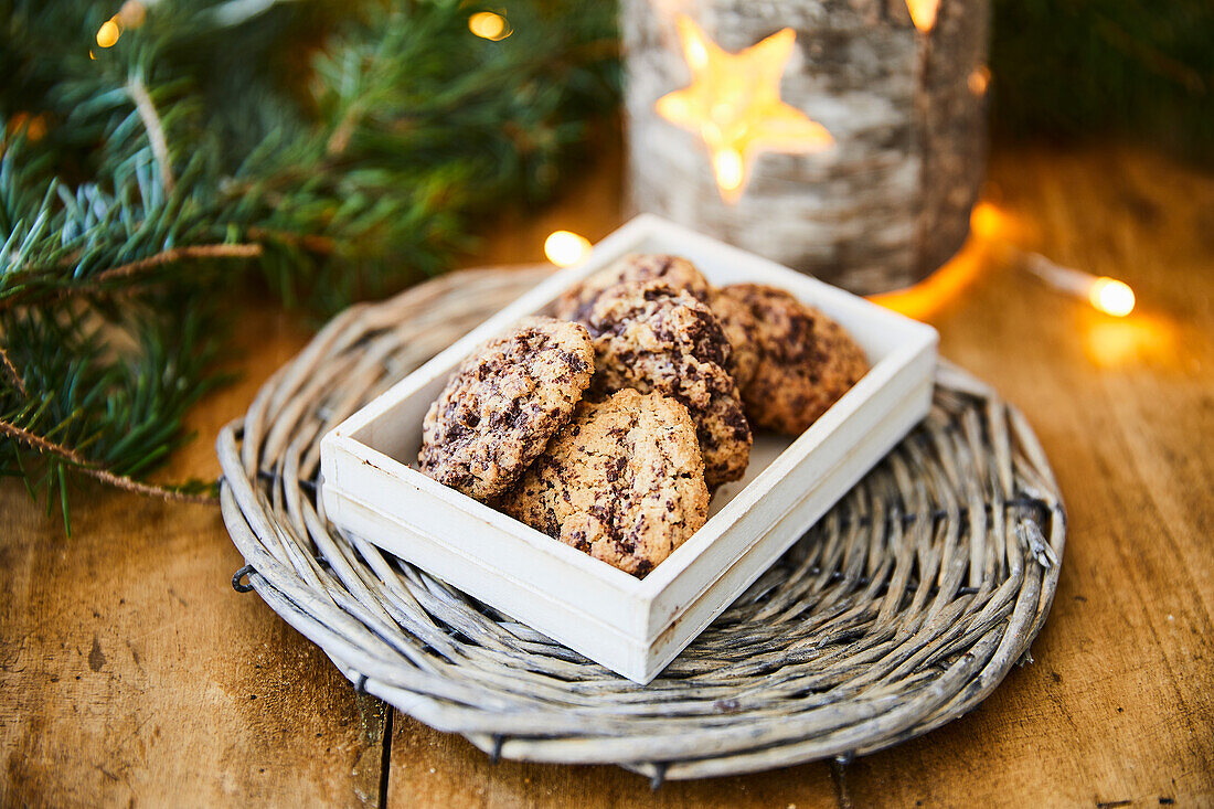 Chocolate Chip Cookies zu Weihnachten