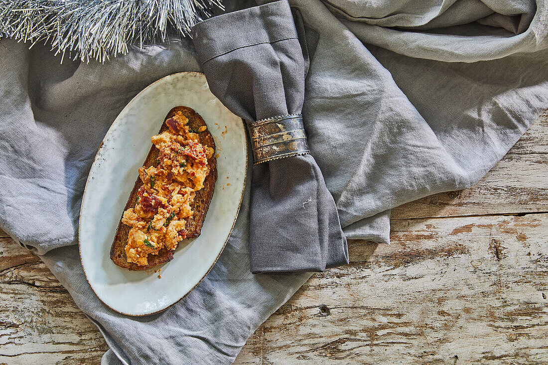 Toast with tomato spread