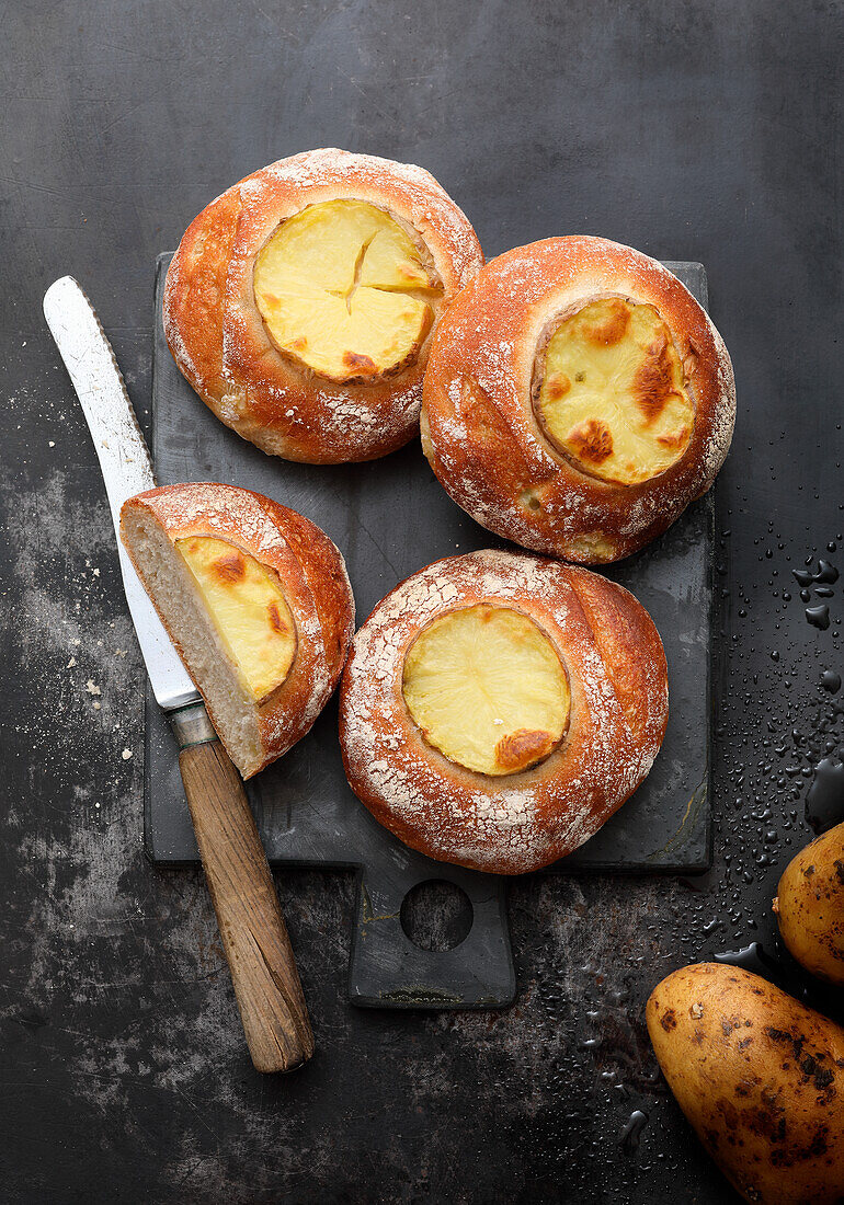 Baked potato rolls