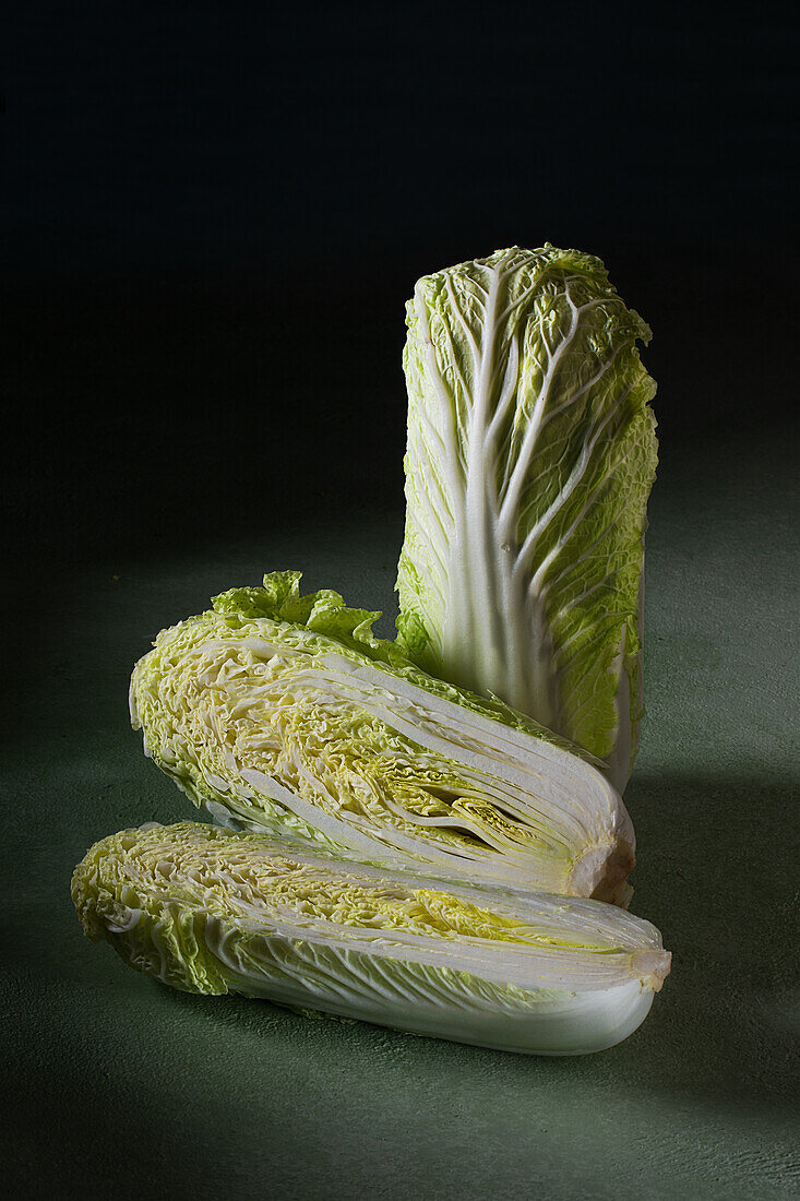 Chinese cabbage, whole and cut