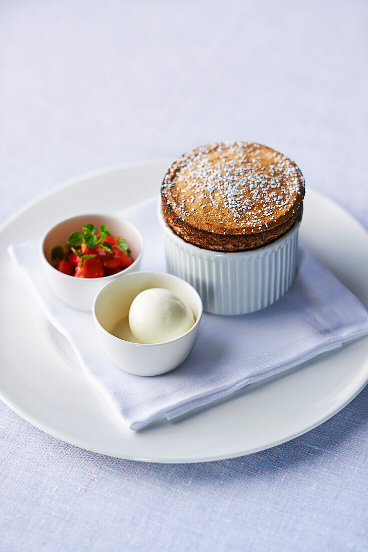 Strawberry soufflés