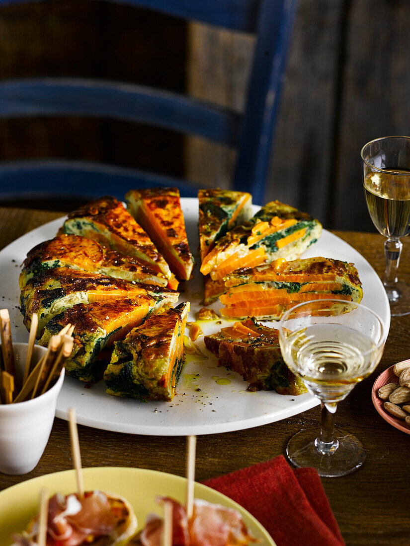 Spinach and sweet potato tortilla