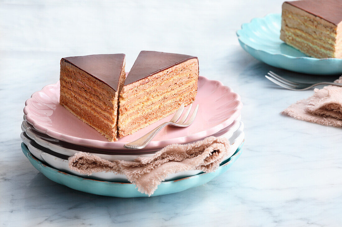 Prinzregententorte (Bavarian chocolate sponge cake)